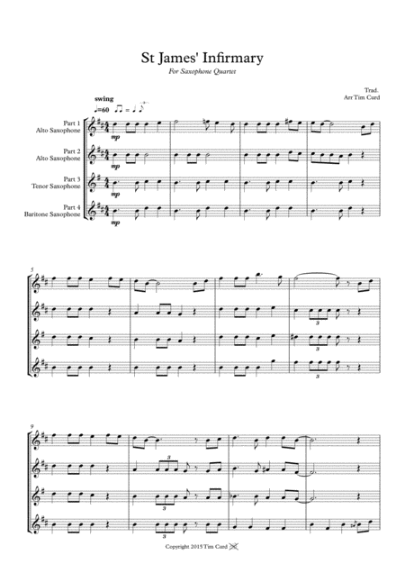 St James Infirmary For Saxophone Quartet Page 2