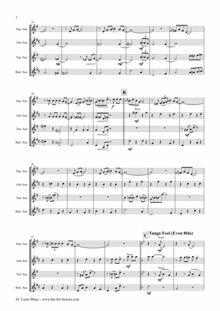 St Louis Blues Saxophone Quartet Page 2