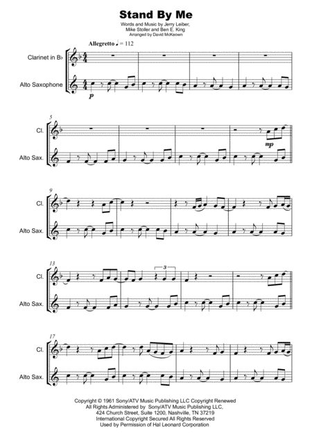 Stand By Me Duet For Clarinet And Alto Saxophone Page 2