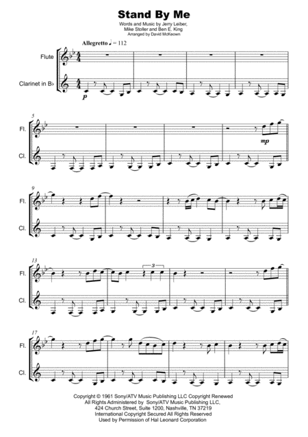Stand By Me Duet For One Flute And One Clarinet Page 2