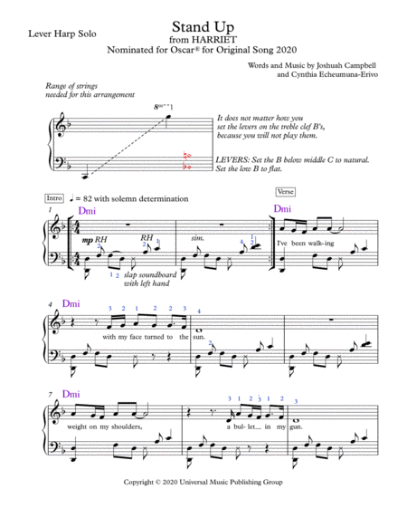 Stand Up From Harriet Lever Harp Solo Page 2