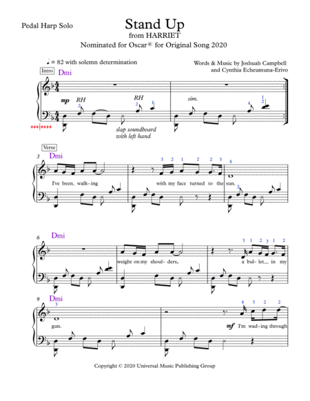 Stand Up From Harriet Pedal Harp Solo Page 2