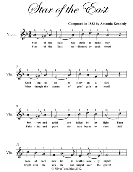 Star Of The East Easy Violin Sheet Music Page 2