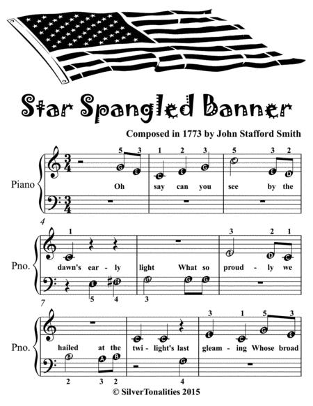 Star Spangled Banner Beginner Piano Sheet Music Page 2
