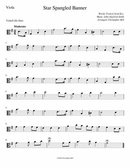 Star Spangled Banner Easy Viola Cello Duet Page 2