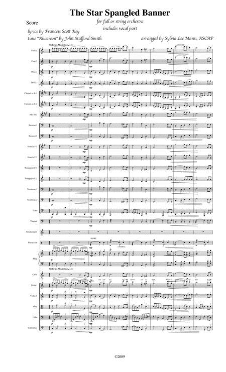 Star Spangled Banner For Orchestra And Voice Page 2