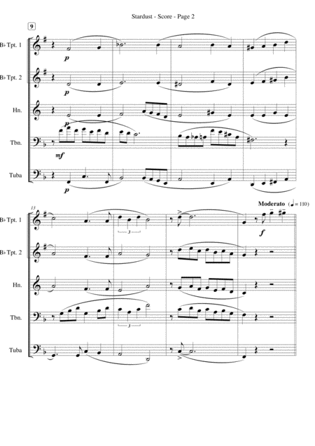 Stardust For Brass Quintet Page 2