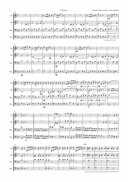 Stars And Stripes Forever Sousa Brass Quartet H Arrangement Thomas H Graf Page 2