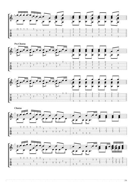 Stay Fingerstyle Guitar Solo Page 2