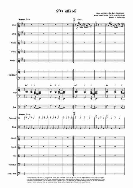 Stay With Me Saxophone Quintet String Orchestra And Rhythm Page 2