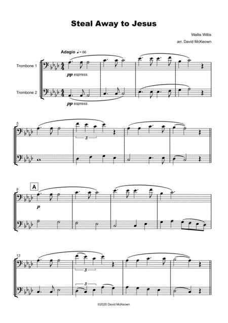 Steal Away To Jesus Gospel Song For Trombone Duet Page 2