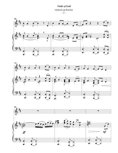 Sting Fields Of Gold For Violin Piano Page 2