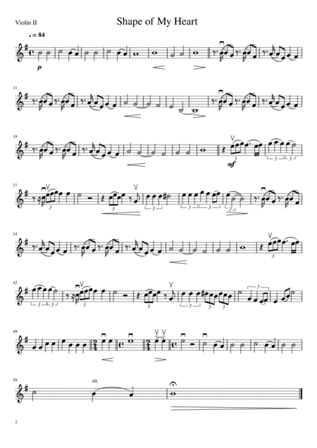 Sting Shape Of My Heart For String Quartet Page 2