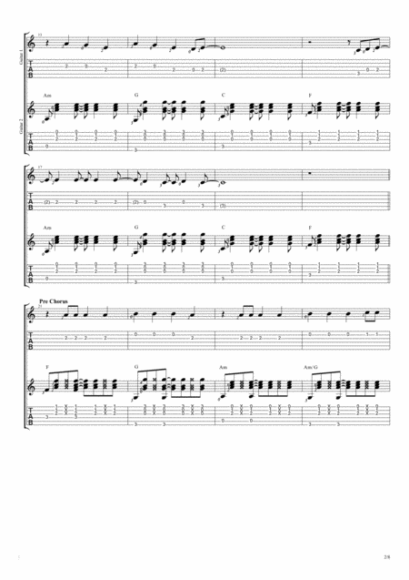 Stitches Duet Guitar Tablature Page 2