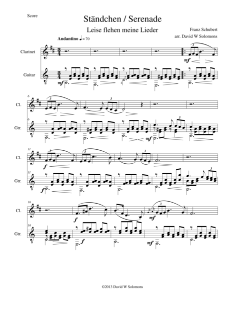Stndchen Leise Flehen Meine Lieder For Clarinet And Guitar Page 2