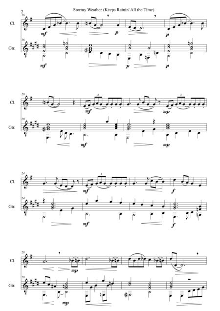 Stormy Weather For Clarinet And Guitar Page 2