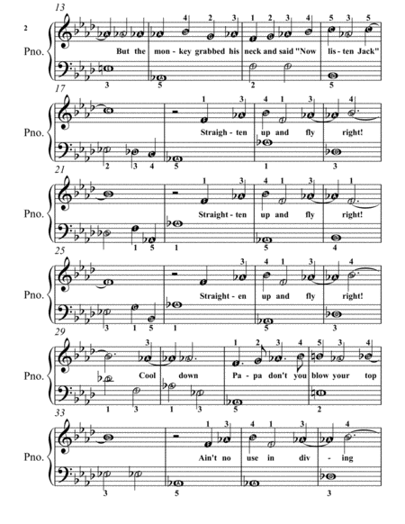 Straighten Up And Fly Right Easy Piano Sheet Music Page 2