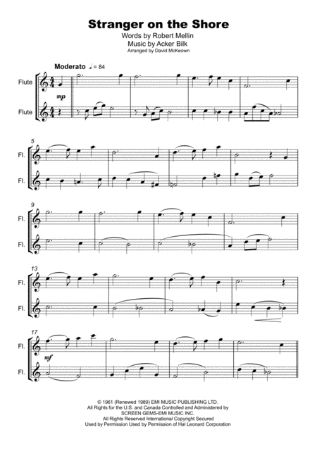 Stranger On The Shore Duet For Two Flutes Page 2