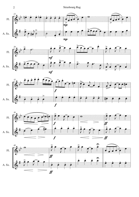 Strasbourg Rag Flute And Alto Saxophone Page 2