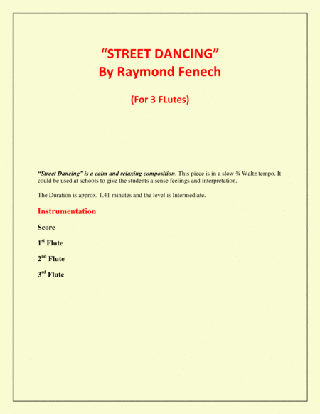 Street Dancing For 3 Flutes Early Intermediate Intermediate Level Page 2