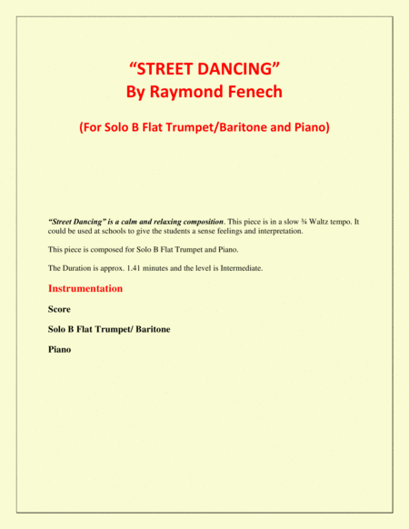Street Dancing For Solo Trumpet And Piano Early Intermediate Intermediate Level Page 2