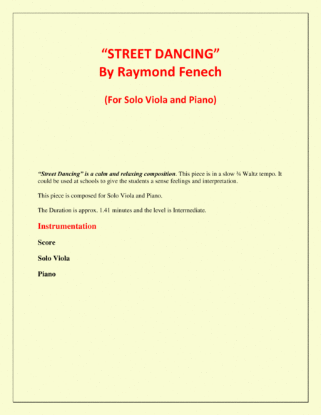 Street Dancing For Solo Viola And Piano Page 2