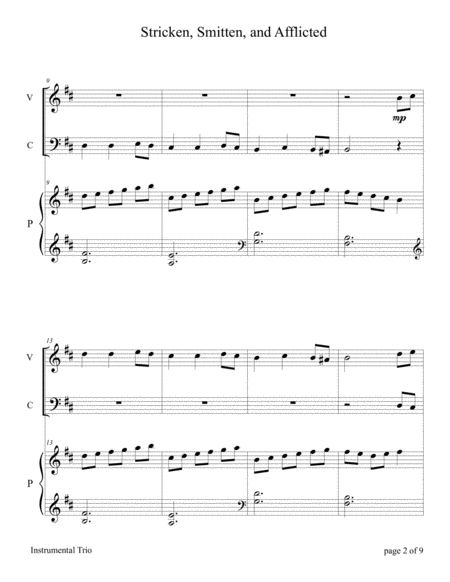 Stricken Smitten And Afflicted For Violin And Cello Duet With Piano Accompaniment Page 2