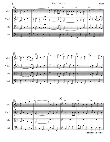 String Quartet 2 Opus 15 No 3 Mexico Page 2