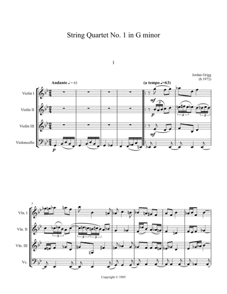 String Quartet No 1 In G Minor 3 Violins Cello Page 2