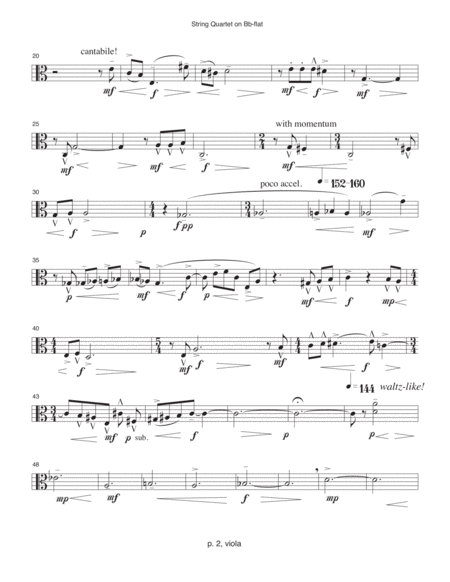 String Quartet On B Flat 1989 90 Rev 1993 Viola Part Page 2