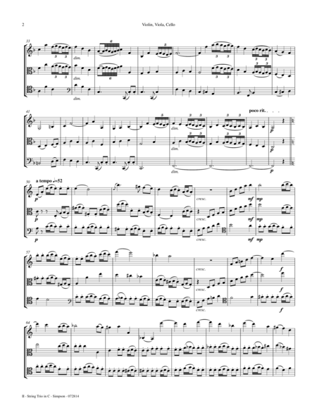 String Trio In C Major Violin Viola Cello 2nd Mvt Page 2