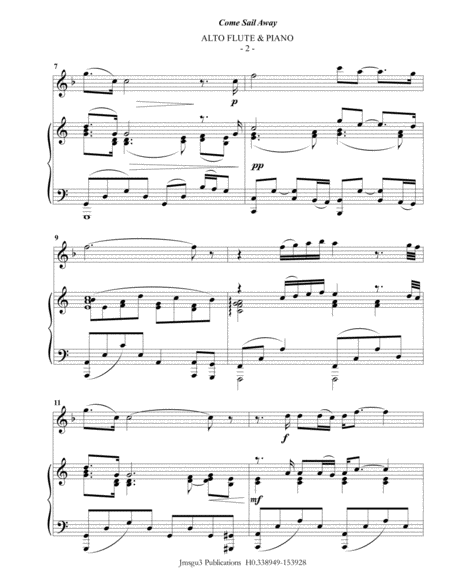 Styx Come Sail Away For Alto Flute Piano Page 2