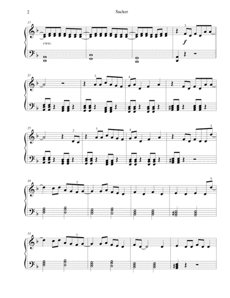 Sucker Easy Piano Page 2