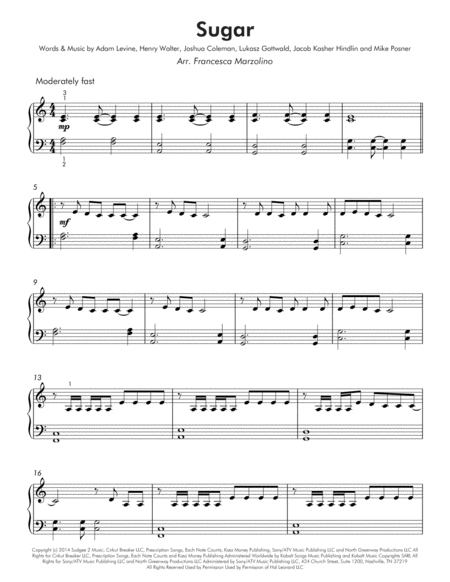 Sugar Easy Piano Page 2
