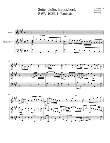 Suite Violin Harpsichord Bwv 1025 A Major Page 2