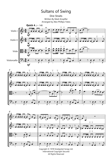 Sultans Of Swing By Dire Straits String Quartet Page 2