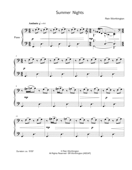 Summer Nights For Piano Page 2