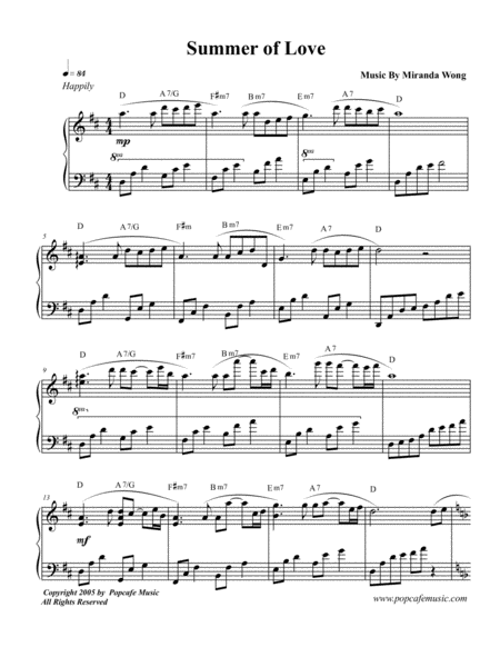 Summer Of Love Wedding Piano Music Page 2