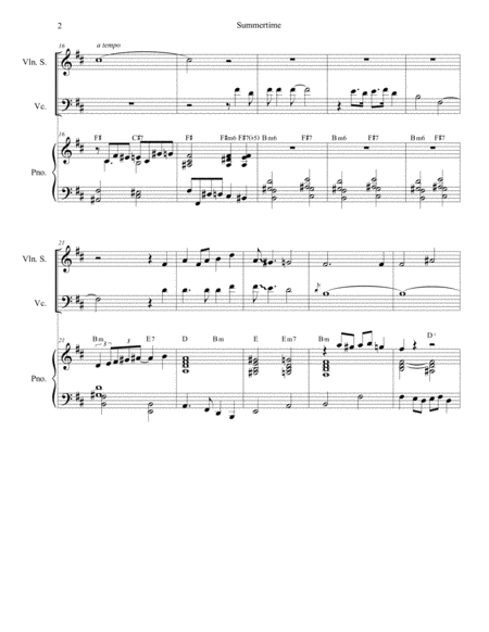 Summertime Duet For Violin And Cello Page 2