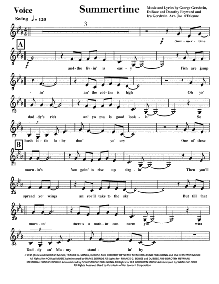 Summertime Female Vocal With Jazz Ensemble Page 2