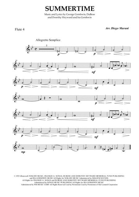 Summertime For Flute Quartet Page 2