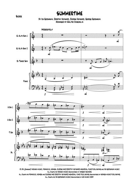 Summertime For Saxophones Trio Aat Piano Page 2