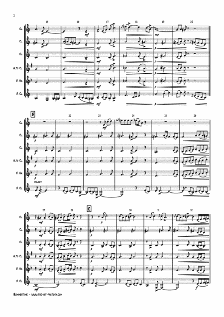 Summertime Gershwin Ballad Clarinet Quartet Page 2