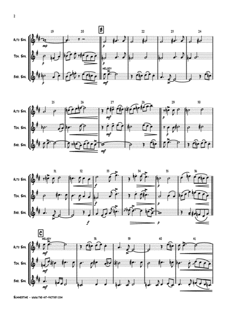 Summertime Gershwin Ballad Saxophone Trio Low Page 2