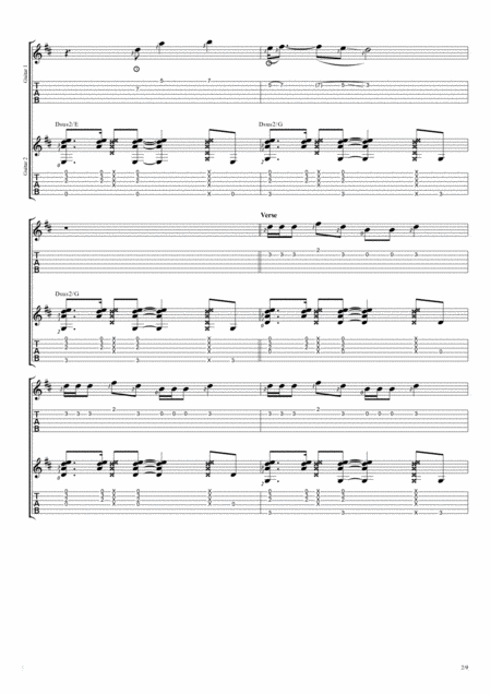 Sunflower Fingerstyle Guitar Duet Page 2