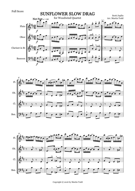 Sunflower Slow Drag For Woodwind Quartet Page 2