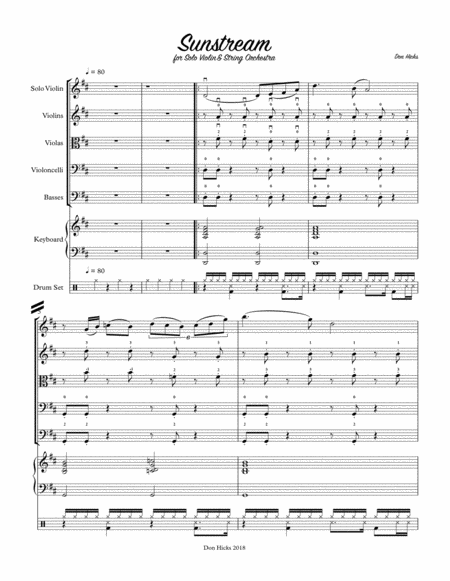 Sunstream For Solo Violin String Orchestra Page 2