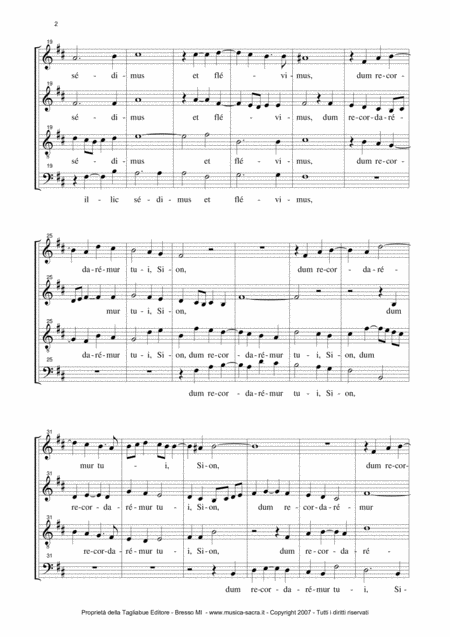 Super Flumina Babylonis G P Palestrina Mottetto For Satb Choir Page 2