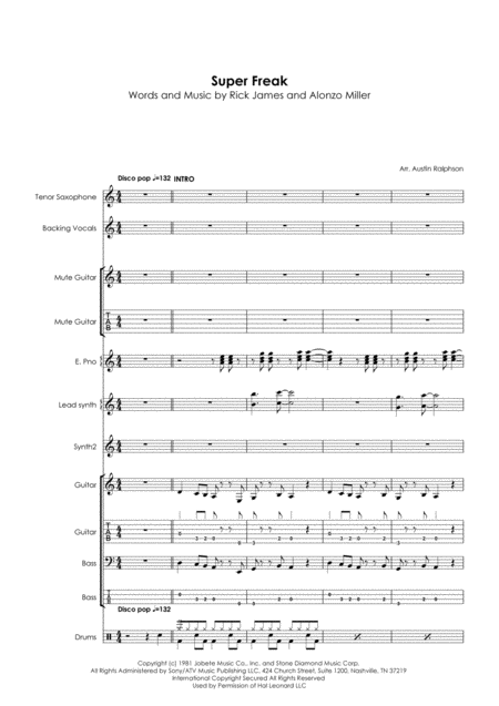 Super Freak Pop Band Parts With Backing Vocals Page 2