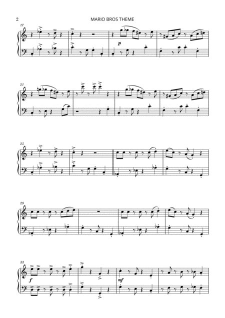 Super Mario Bros Theme For Easy Piano Page 2